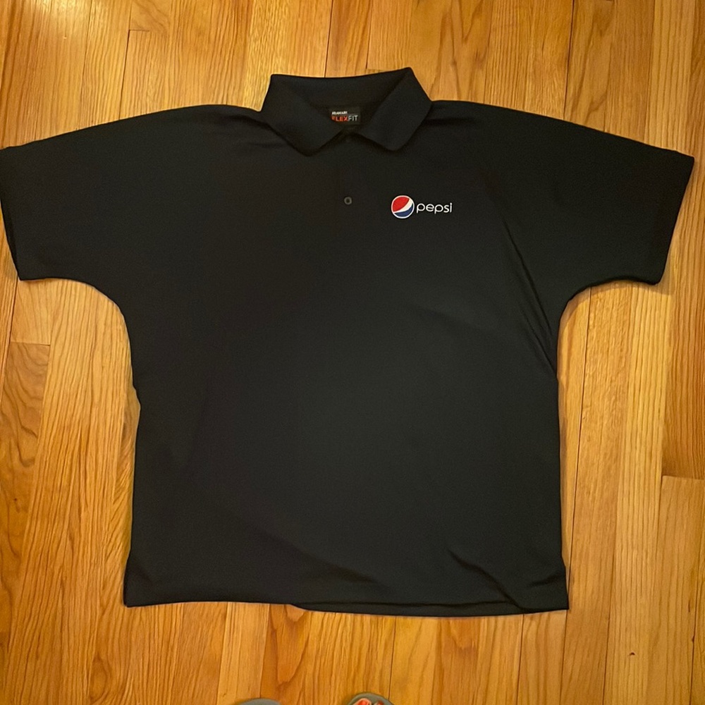NWOT Aramark (Flex Fit) short sleeves navy blue polo shirt. Size L - Picture 11 of 15